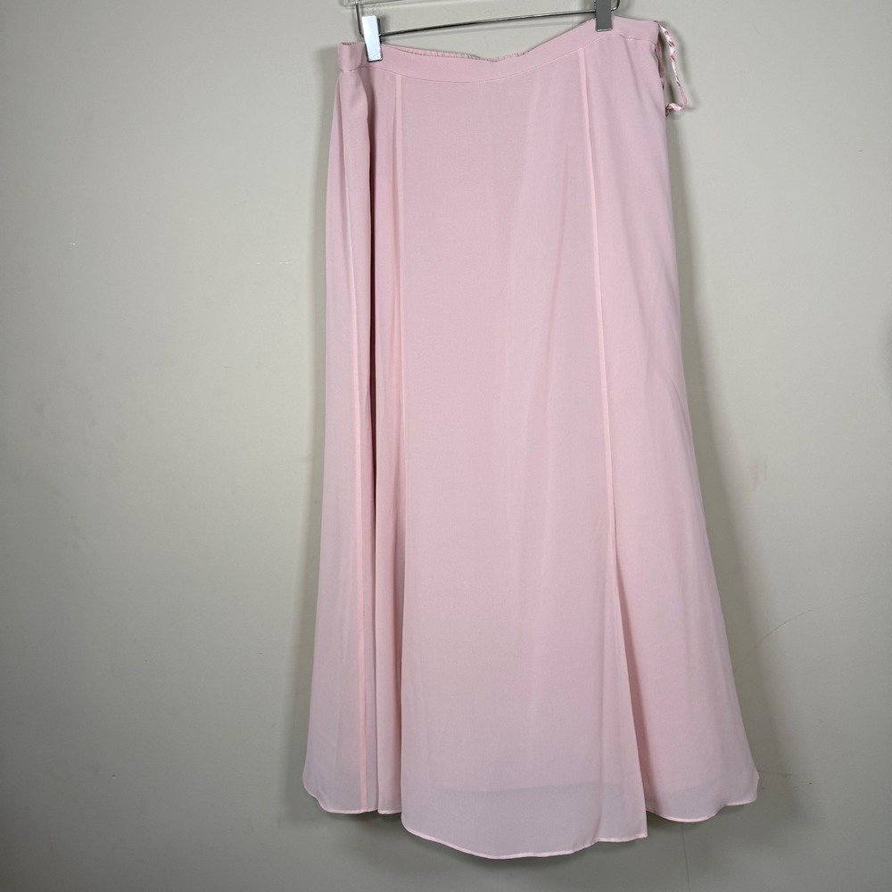 Draper's & Damon's Blush Pink Chiffon Lined Maxi A-Line Skirt Large